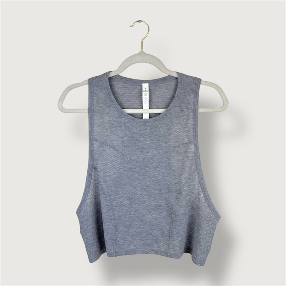 Lululemon | 8 | Box It Out Crop Tank | Heathered Grey | Activewear | Athleisure